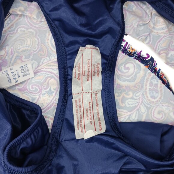 Land's End Womens 20W Bathing Suit Bottoms Skirt Paisley Blue Swimsuit - Picture 7 of 8